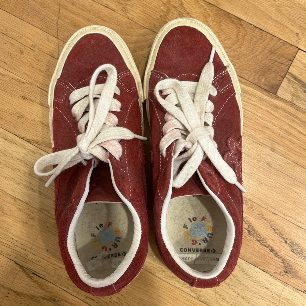 Le Fleur Red Suede Sneakers